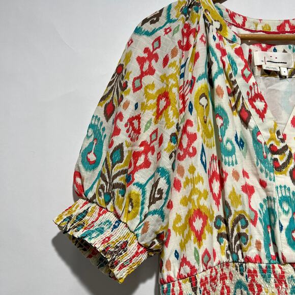 Anthropologie X Puff Sleeve Maxi Dress Multicolor Size M - Picture 5 of 10